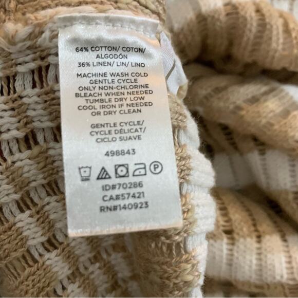 Lou & Grey tan white sweater size medium - Picture 5 of 7